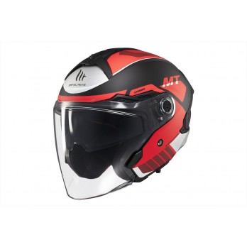Casco Jet Cosmo SV Cruiser B5 Blanco Rojo