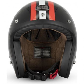 Casco moto Gasoline Jet Café Racer S250 Black Red