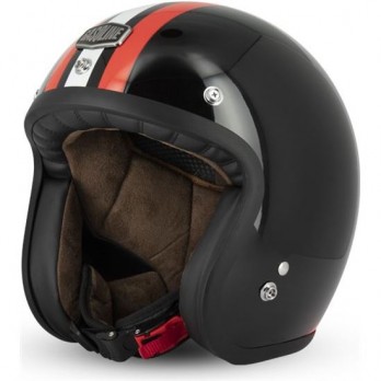 Casco moto Gasoline Jet Café Racer S250 Black Red