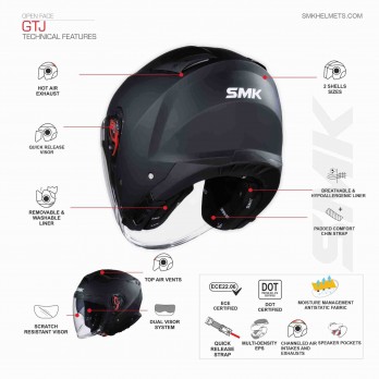 Casco moto SMK GTJ Escape